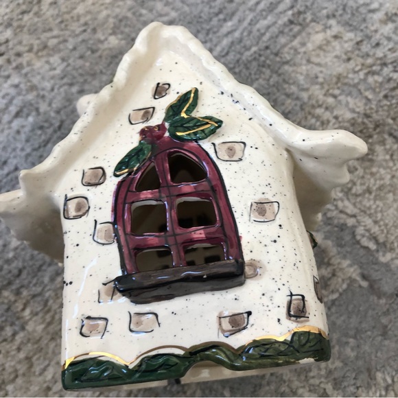 Blue Sky Clayworks “Holly Berry House” 2001 Heather Goldminc Tea Light No Base - Picture 6 of 14